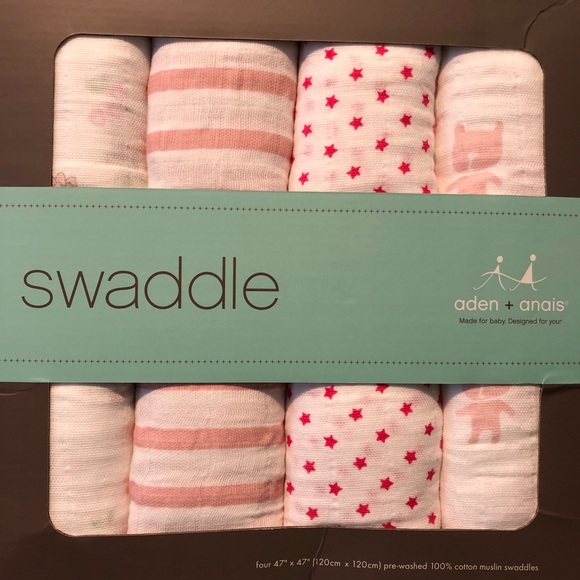 ADEN MUSLIN SWADDLES 4 PACK BRAND NEW